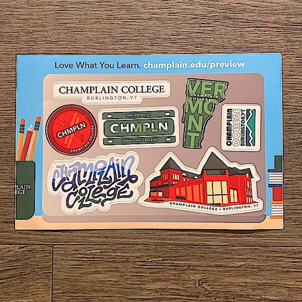 🆓 • NEW/UNUSED • Champlain College Stickers **FREE WITH BUNDLE**